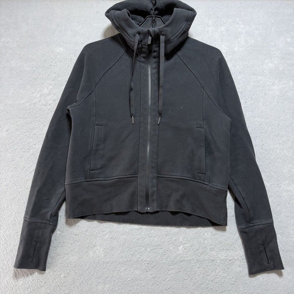 Lululemon Sweatshirt Hoodie Women’s Size 4 Black Scuba Full Zip Athleisure